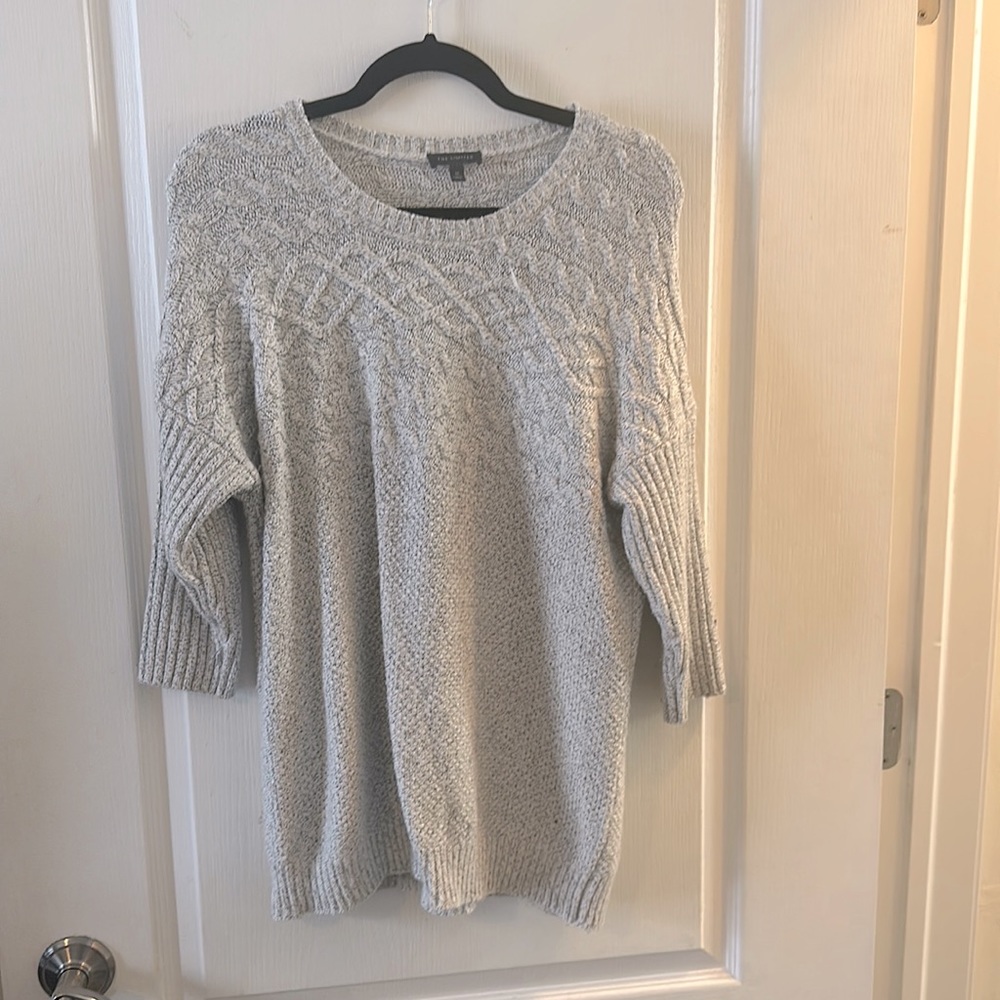 Medium The Limited Gray Cable Knight Cozy Winter Sweater